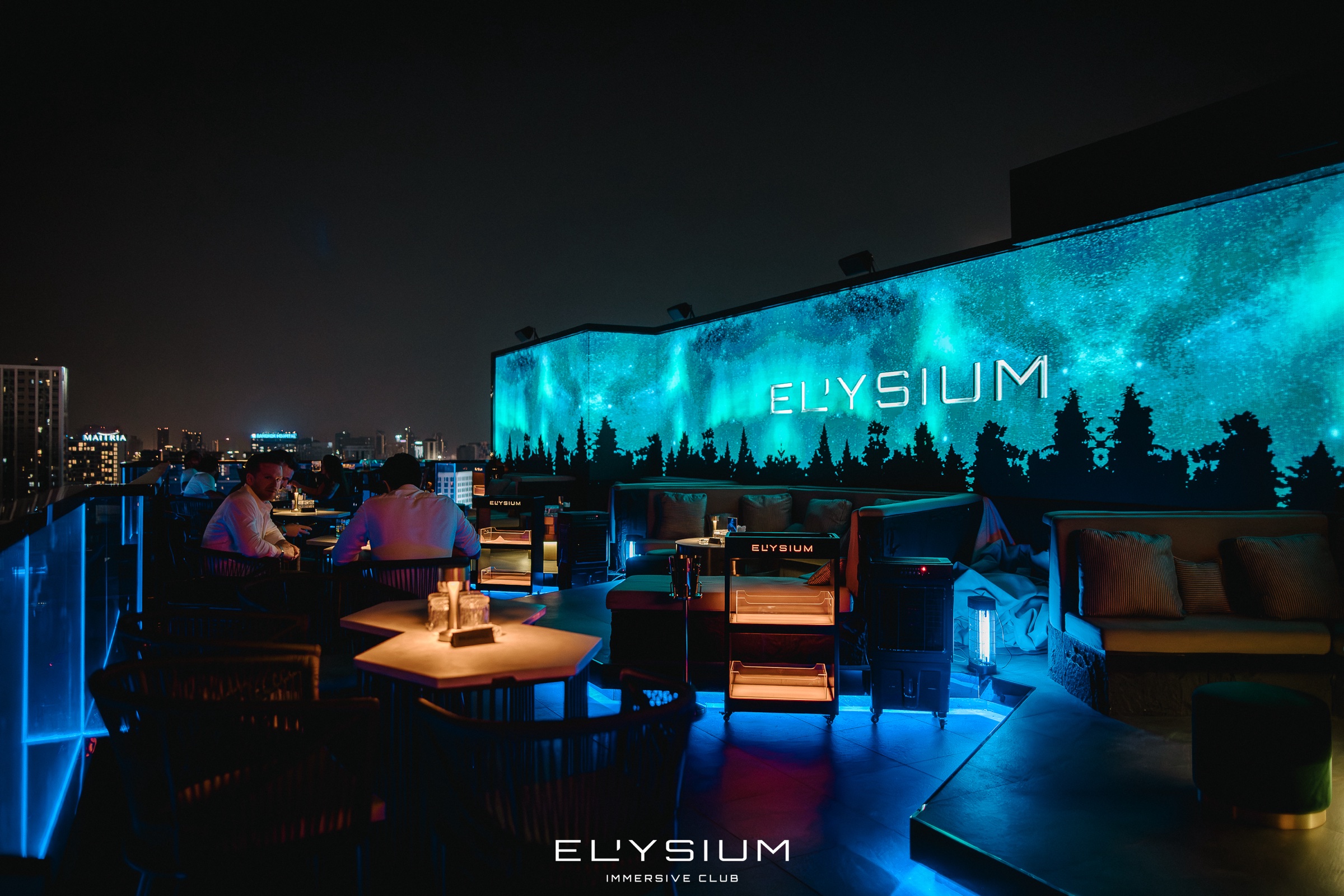 Elysium rooftop Skyline bar with city view
